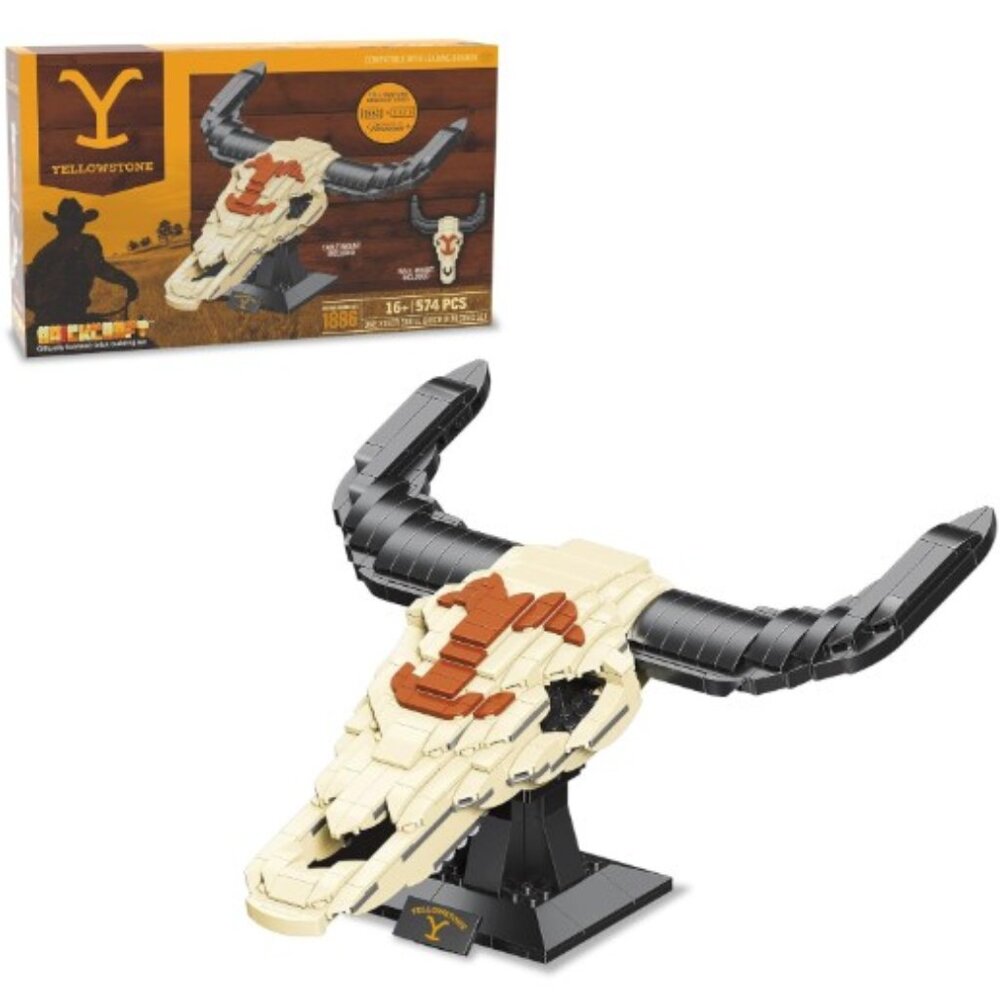 NEW Brickcraft Yellowstone Steer Skull Building Kit - 574 Pieces